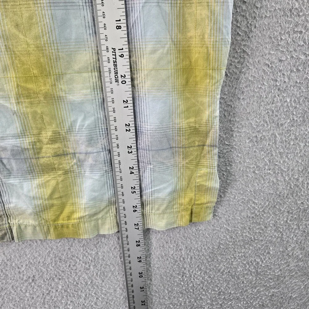 Mountain‎ Hardwear Men Button Up Shirt M Yellow Plaid Outdoor Hiking Gorpcore